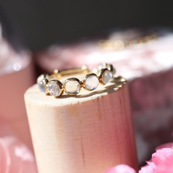 Moonstone Infinity and Half Band Ring - Picture 3 of 6